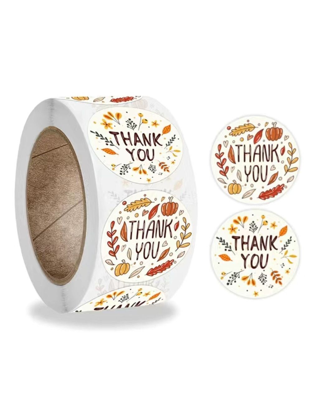500 Thank You Fall Leaves 1” Round Stickers PRICE IS FIRM - Picture 1 of 3